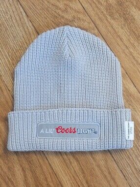 The Laundry Room x Coors Light Gray Knit Logo Beanie Hat Embroidered